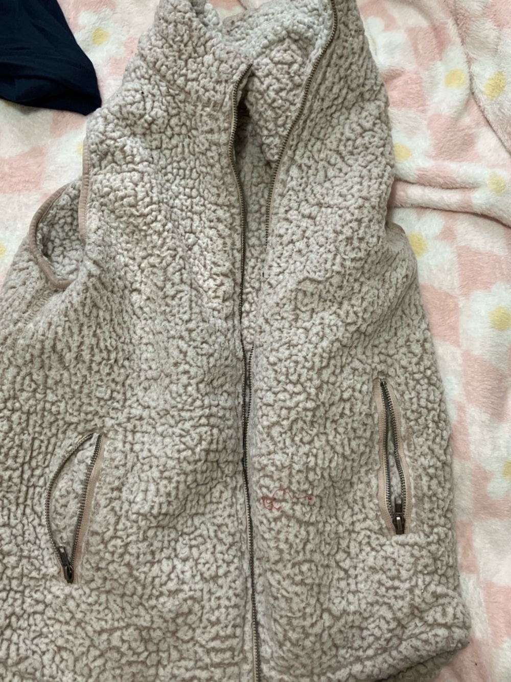 Cozy Taupe Sherpa Zip Vest